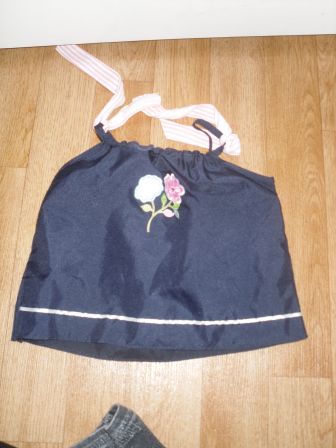 donkerblauwe jurk 50-55 cm