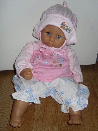 3 delige roze/witte set 46-50 cm