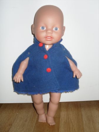 donkerblauwe poncho 30-32 cm