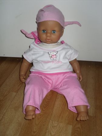 3 delige roze/witte set 46-48 cm