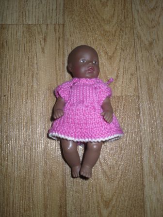 roze gehaakt jurkje met roze onderbroek 11 cm