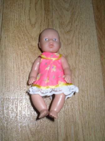 roze/bloem jurkje 11 cm