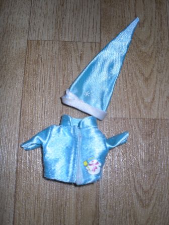 blauwe winterjas met muts 11 cm