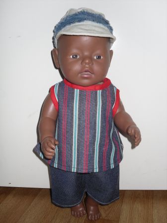 stoer gestreept setje 43 cm, nieuw!