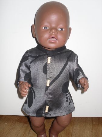 zwart/grijs zomerjasje 43 cm, nieuw!