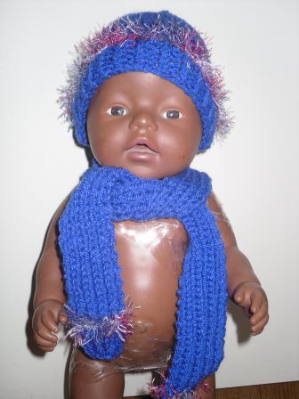 muts en sjaal, blauw, nieuw!