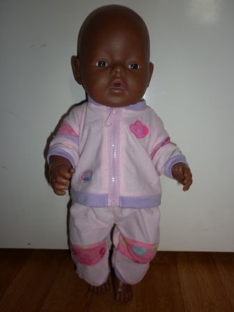 lichtroze joggingpak 43 cm