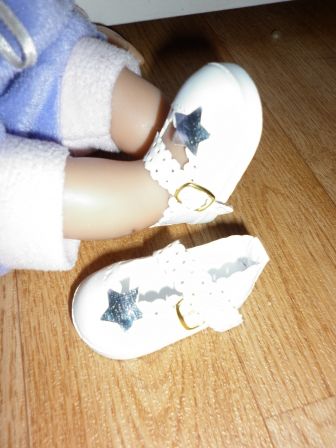 witte schoentjes met ster 4,5 cm