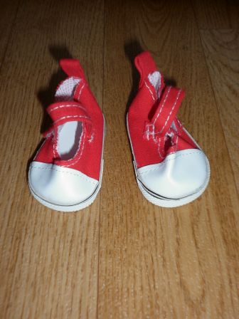 rode sneakertjes met klittenband 6 cm