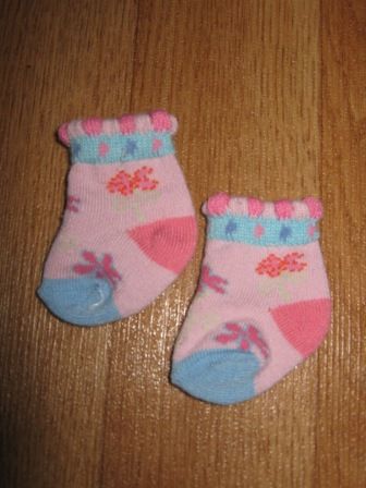 sokjes roze/blauw/bloem