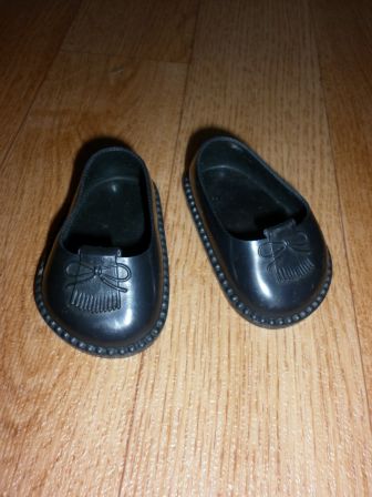 zwarte rubberen schoentjes 7 cm