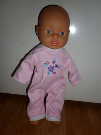 roze boxpakje met bloemetjes 32-34 cm