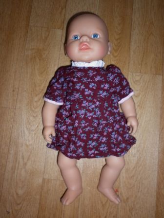 bruin/bloem jurkje 30-32 cm