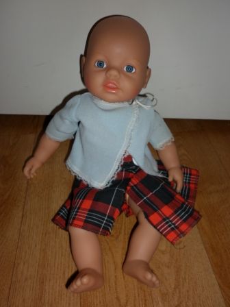 geruite rok met overslagshirtje 30-32 cm