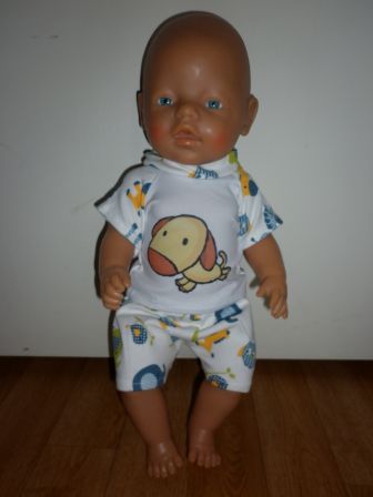 zomerpakje/pyjama met dieren 43 cm