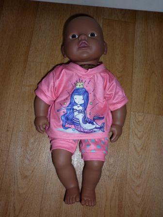 pakje/pyjama met zeemeermin 32-36 cm