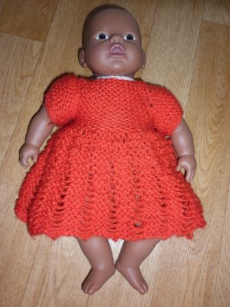 rode gebreide jurk 32 cm