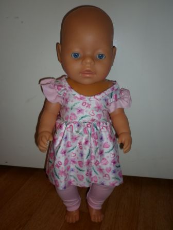 jurkje met print en legging 43 cm