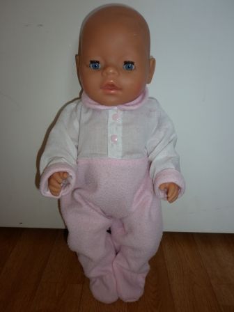 boxpakje in roze/wit met konijntjes 43-46 cm