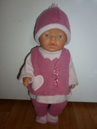 5 delige roze/oud roze set 43 cm