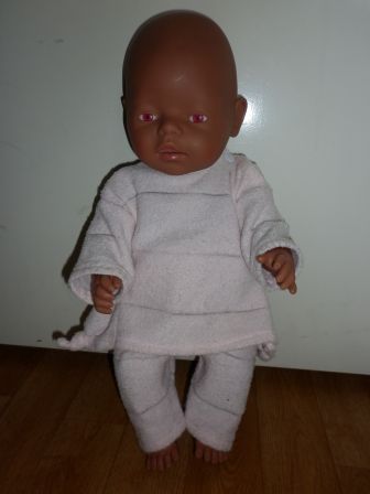 roze pyjama/setje 43 cm