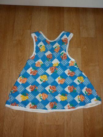 blauw/bloem jurkje 50-60 cm