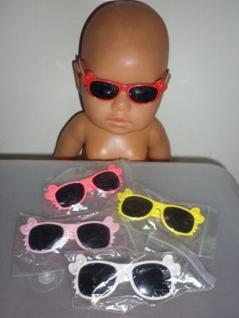 zonnebril met strikjes, lichtroze