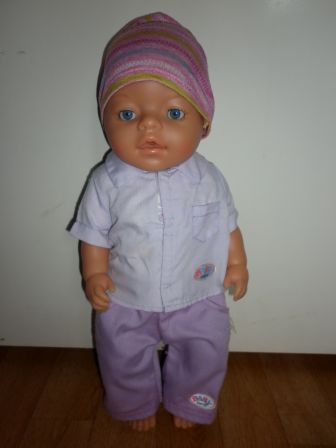 lila/paarse set met muts 43 cm