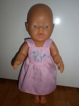 roze zomerjurkje met gieter 43 cm