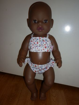 witte bikini met bloemetjes 43 cm