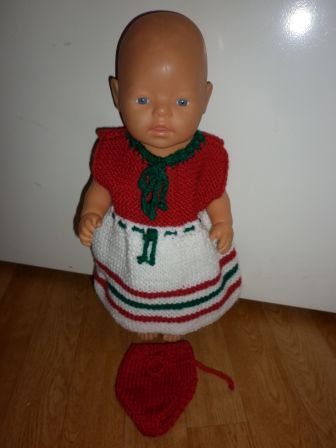 gebreide jurk met onderbroek 43-46 cm