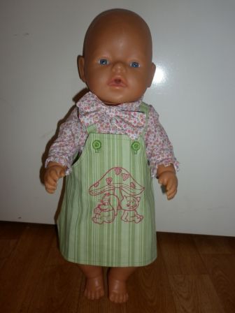 groene overgooier met bloesje 43 cm