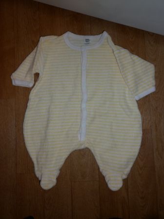 geel/wit gestreept boxpak maat 50-56