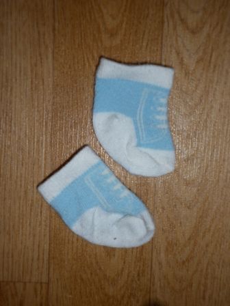 sokjes in blauw/wit 6 cm