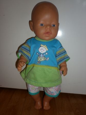 groen/blauw setje met mannetje 43 cm