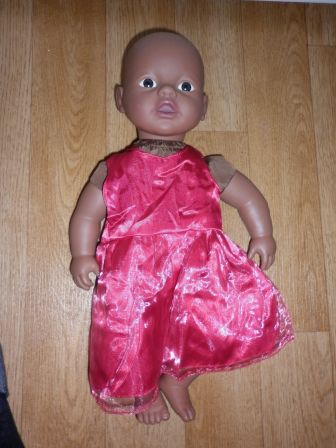 rood jurkje met tule 32-35 cm