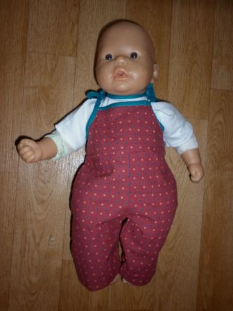 gestippelde tuinbroek met shirtje 36 cm