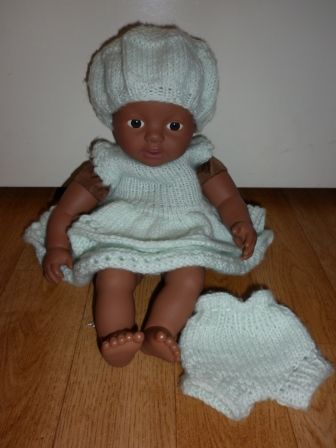 4 delig mintgroen gehaakt setje 32 cm