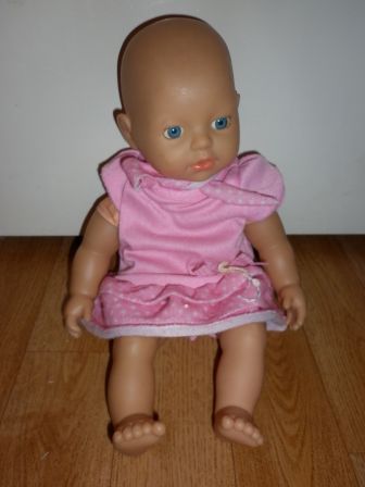 baby born 32 cm in roze jurkje