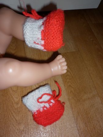 rood/witte slofjes 6 cm