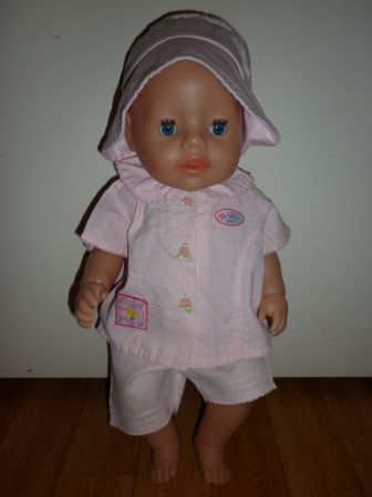 roze zomerset met hoed 43 cm