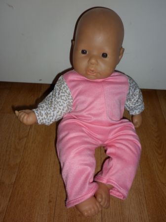 roze boxpak met dierenprint mouwen 36 cm