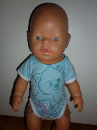 blauwe baby born romper 43 cm