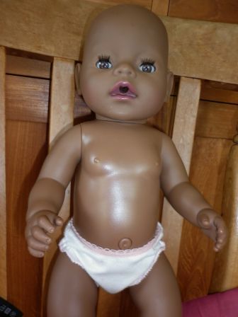 witte onderbroek met roze sterretjes 43 cm