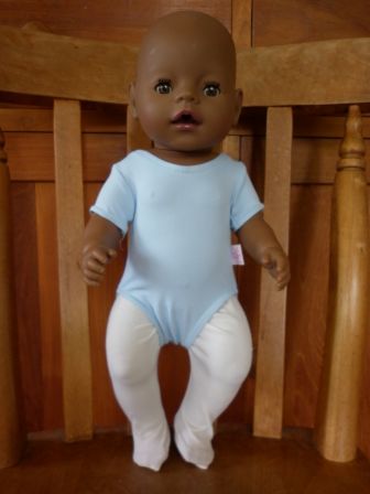 blauw gympakje met maillot 43 cm