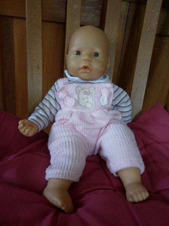 boxpakje in roze met berenhoofdje 36 cm