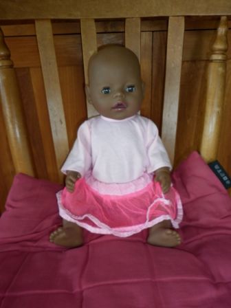 tule rokje met roze shirt 43 cm