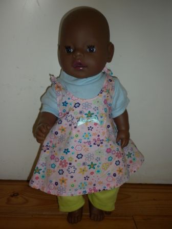 3 delige set met jurk 43 cm