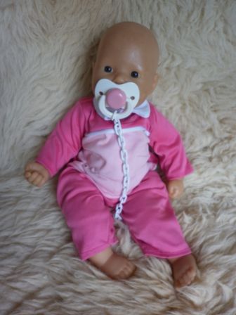 roze setje met speen en muts 36 cm