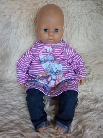 Sally 63 cm shirt met spijkerbroekje